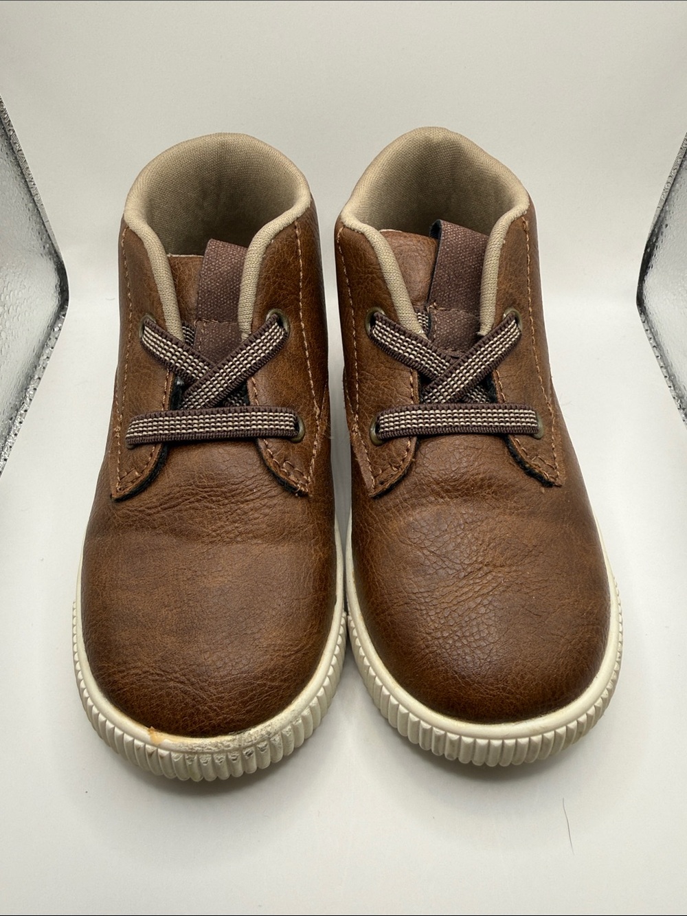 Carter's Brown Faux Leather Lace-Up Kids Boots